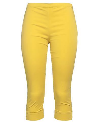 Rossopuro Woman Cropped Pants Mustard Size 4 Cotton, Elastane In Yellow