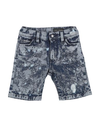 Dolce & Gabbana Babies'  Toddler Boy Denim Shorts Blue Size 5 Cotton, Elastane, Bovine Leather
