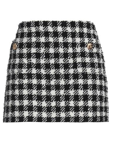 Shop Alessandra Rich Woman Mini Skirt Black Size 6 Virgin Wool, Polyamide, Polyester, Acrylic, Cotton