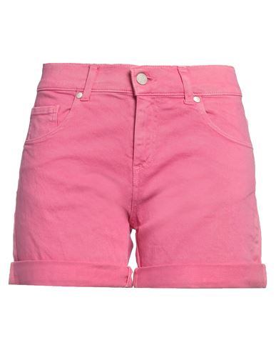 Twenty Easy By Kaos Woman Denim Shorts Fuchsia Size 28 Cotton, Elastane In Pink