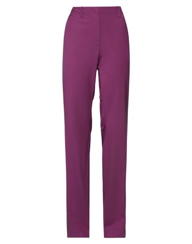 Off-white Woman Pants Mauve Size 8 Polyester, Virgin Wool, Elastane In Purple