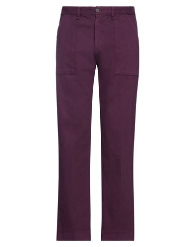 Massimo Alba Man Pants Dark Purple Size 34 Cotton, Cashmere, Elastane