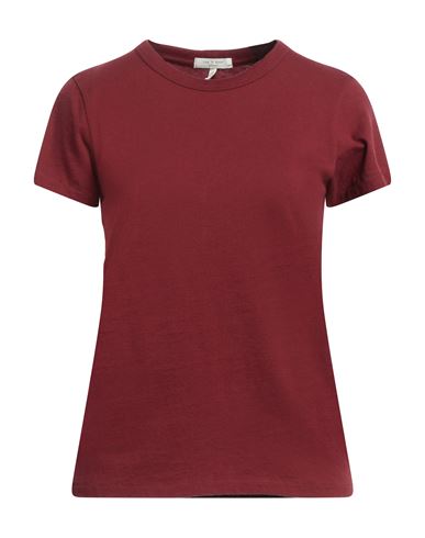 Shop Rag & Bone Woman T-shirt Burgundy Size S Cotton In Red