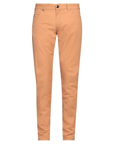 Pt Torino Man Pants Mandarin Size 38 Cotton, Elastane In Orange