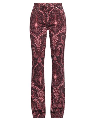 Etro Woman Jeans Burgundy Size 27 Cotton, Elastane In Red