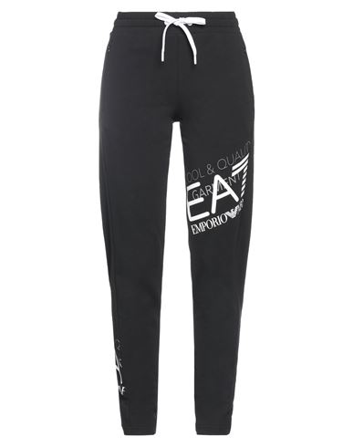 Ea7 Woman Pants Black Size S Cotton, Elastane