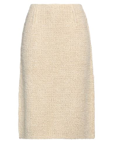 Shop Maison Margiela Woman Midi Skirt Beige Size L Linen, Cotton, Polyamide