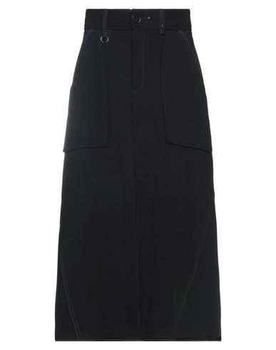 High Woman Midi Skirt Black Size 12 Nylon, Rayon, Wool, Elastane