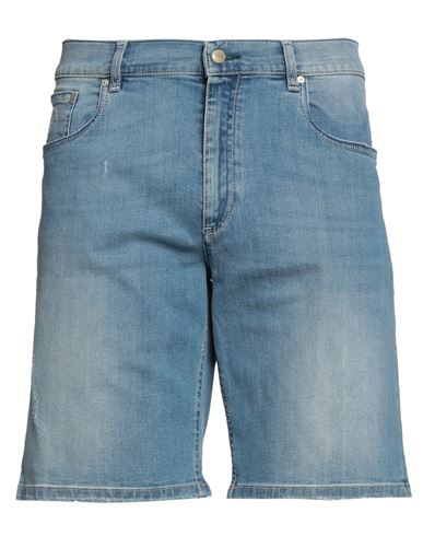 Grey Daniele Alessandrini Man Denim Shorts Blue Size 31 Cotton, Elastane