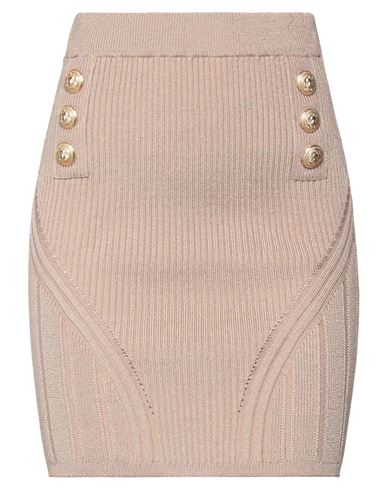 Balmain Woman Mini Skirt Beige Size 6 Viscose, Polyamide