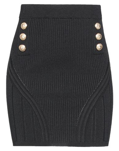 Balmain Woman Mini Skirt Black Size 6 Viscose, Polyamide
