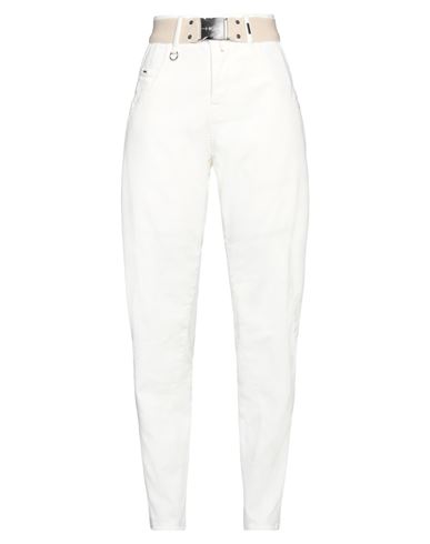 High Woman Pants White Size 8 Cotton, Cashmere, Elastane