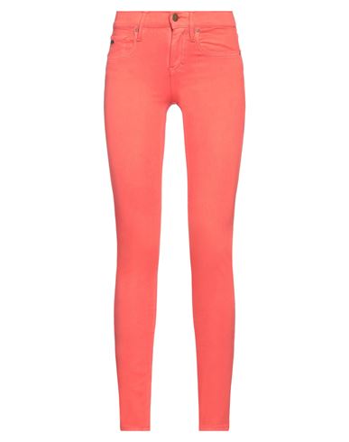 Shop Armani Exchange Woman Pants Coral Size 25 Cotton, Polyester, Elastane In Red