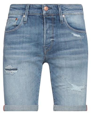 Jack & Jones Man Denim Shorts Blue Size Xs Cotton, Lyocell, Polyester, Elastane