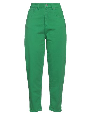 Brand Unique Woman Jeans Green Size 2 Cotton, Elastane