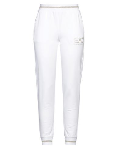 Shop Ea7 Woman Pants White Size Xxl Cotton, Elastane