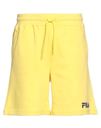 Fila Man Shorts & Bermuda Shorts Yellow Size S Cotton, Polyester