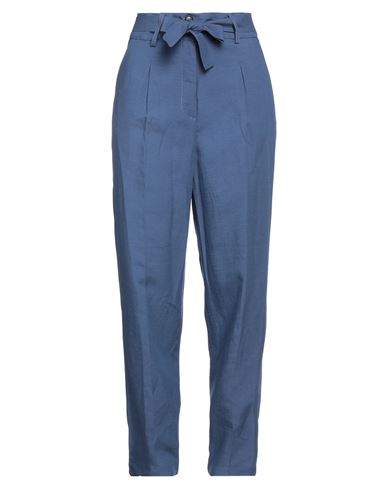 Moonshine Milano Woman Pants Blue Size 10 Viscose, Linen