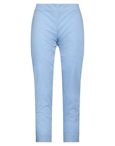 Maria Bellentani Woman Cropped Pants Sky Blue Size 6 Cotton, Elastane