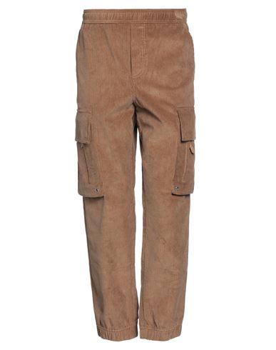 Shop Burberry Man Pants Camel Size 36 Cotton In Beige