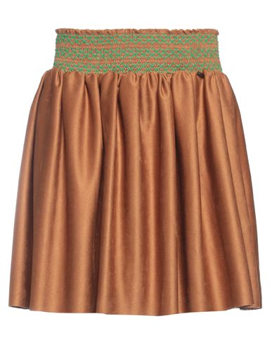Dixie Woman Mini Skirt Brown Size S Polyester, Viscose, Elastane