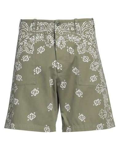 Shop Amiri Man Shorts & Bermuda Shorts Military Green Size 34 Cotton
