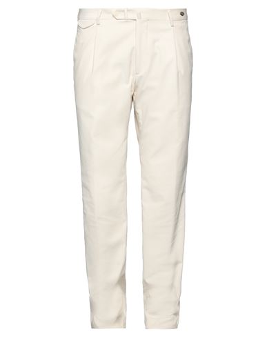 Tagliatore Man Pants Ivory Size 40 Cotton, Elastane In White