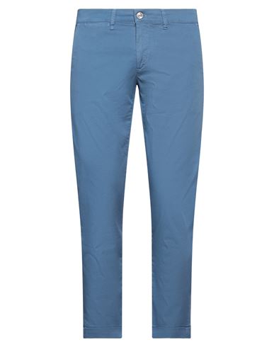 Shop Jeckerson Man Pants Pastel Blue Size 30 Cotton, Elastane