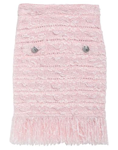 Balmain Woman Mini Skirt Light Pink Size 4 Synthetic Fibers, Viscose, Wool, Mohair Wool, Metallic Po