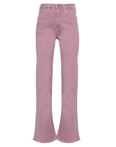 Lee Woman Pants Mauve Size 29w-31l Cotton, Polyester, Elastane In Purple