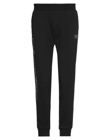 Ea7 Man Pants Black Size Xxl Cotton, Elastane
