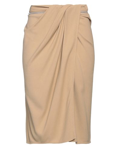Jacquemus Woman Midi Skirt Sand Size 6 Viscose, Virgin Wool, Elastane In Beige