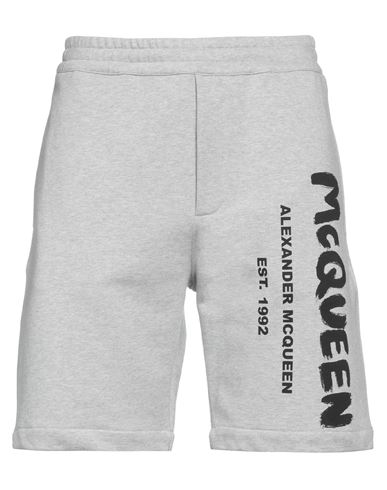 Alexander Mcqueen Man Shorts & Bermuda Shorts Grey Size M Cotton