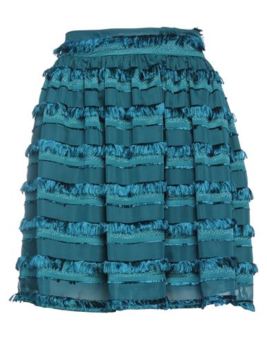 Poems Roma Woman Mini Skirt Deep Jade Size L Polyester In Green