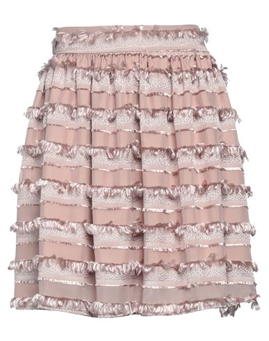 Poems Roma Woman Mini Skirt Pastel Pink Size L Polyester
