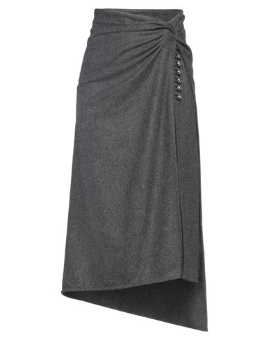 Rabanne Woman Midi Skirt Lead Size 4 Wool, Polyamide In Grey