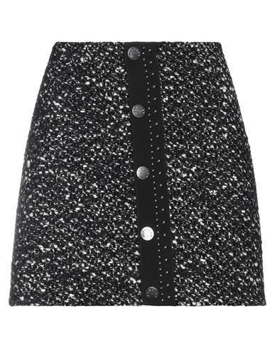 Shop Moncler Woman Mini Skirt Black Size 6 Wool, Polyester, Polyamide, Acrylic, Cotton