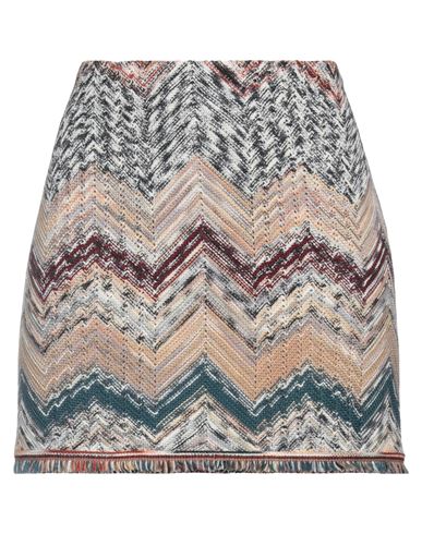 Missoni Woman Mini Skirt Beige Size 6 Wool, Polyamide