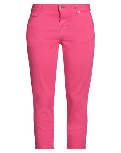 Dsquared2 Woman Cropped Pants Fuchsia Size 6 Cotton, Elastane In Pink