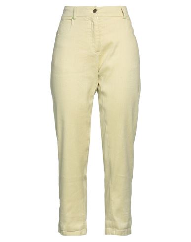 Shop Momoní Woman Pants Light Green Size 6 Linen, Cotton, Elastane