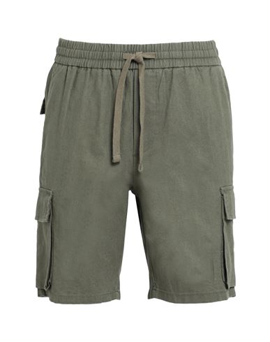 Only & Sons Man Shorts & Bermuda Shorts Military Green Size S Linen, Cotton