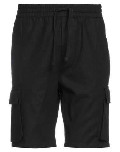 Only & Sons Man Shorts & Bermuda Shorts Black Size M Linen, Cotton