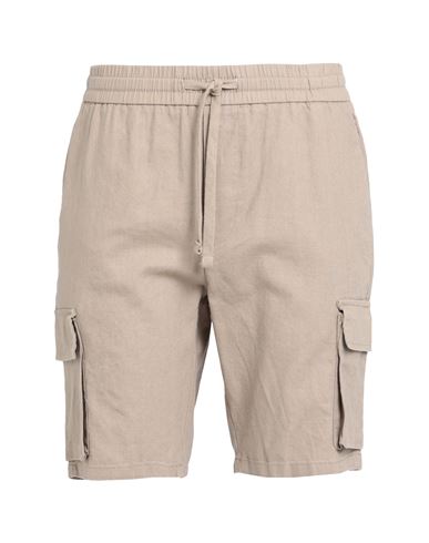 Only & Sons Man Shorts & Bermuda Shorts Khaki Size M Linen, Cotton In Beige