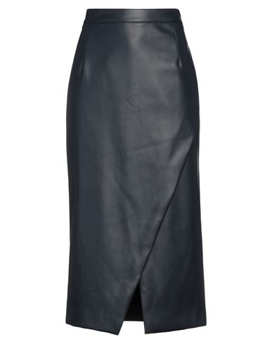 Jijil Woman Midi Skirt Midnight Blue Size 8 Polyester, Polyurethane Coated