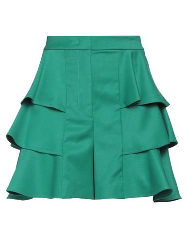 Shop Jijil Woman Shorts & Bermuda Shorts Green Size 4 Polyester, Viscose, Elastane