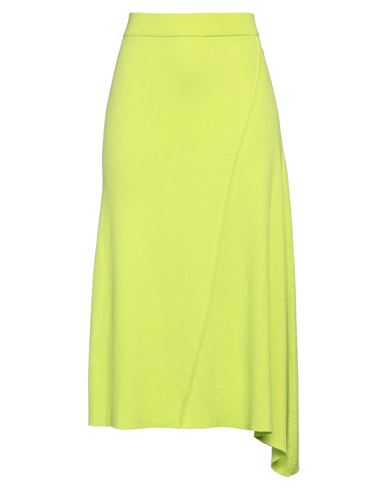 Kenzo Woman Midi Skirt Acid Green Size L Polyester, Wool