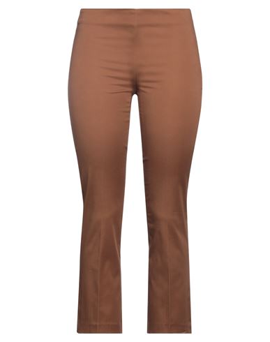 Kate By Laltramoda Woman Pants Brown Size 10 Cotton, Elastane