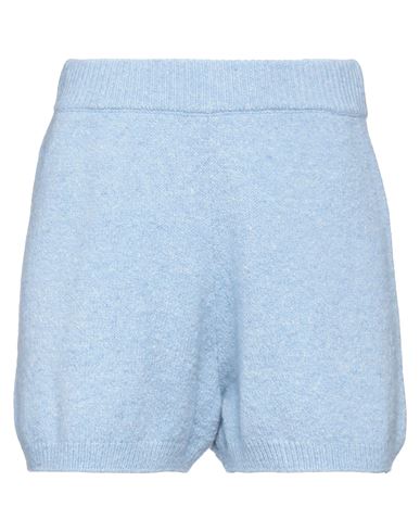 Vicolo Woman Shorts & Bermuda Shorts Azure Size Onesize Wool, Polyamide, Elastane In Blue