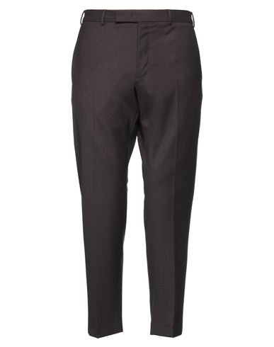 Pt Torino Man Pants Dark Brown Size 38 Virgin Wool, Elastane In Brown