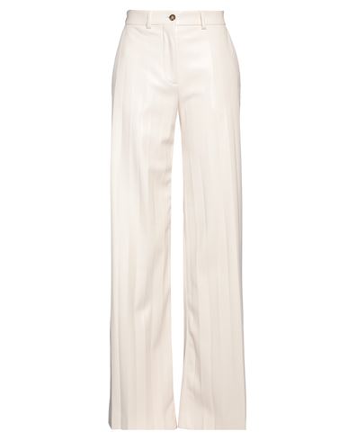 Msgm Woman Pants Ivory Size 4 Polyester In White